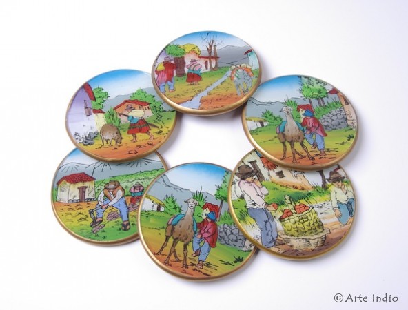 Coasters set. Painted glass