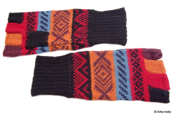 Fingerlose Handschuhe "medio dedo" 100 % Alpakawolle