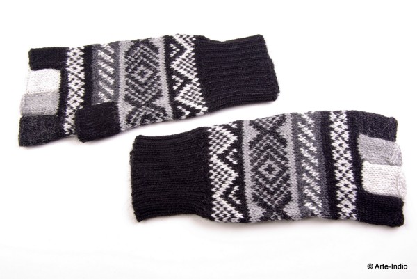 Fingerlose Handschuhe "medio dedo" 100 % Alpakawolle