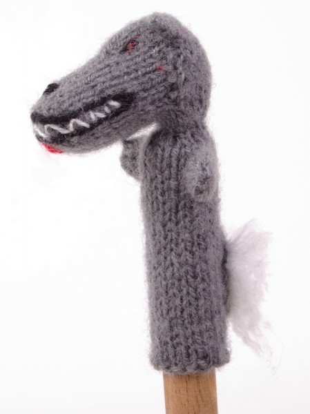 Finger puppet. Wolf gray