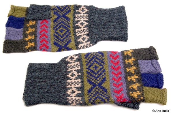 Fingerlose Handschuhe "medio dedo" 100 % Alpakawolle
