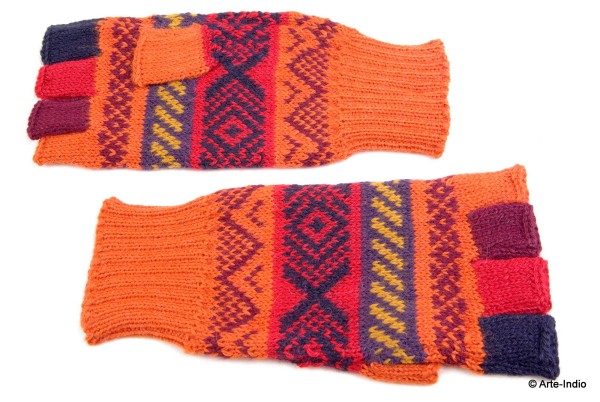 Fingerlose Handschuhe "medio dedo" 100 % Alpakawolle