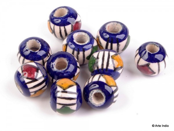 10 Keramikperlen aus Peru (Rund)