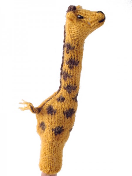 Finger puppet. 100% alpaca wool. Giraffe