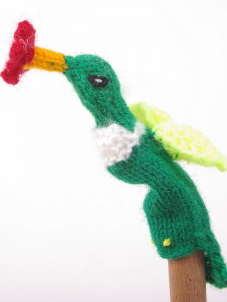 Finger puppet. Hummingbird green