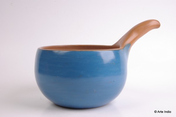 Incense burner made of clay. Chulucanas. Bowl with handle ca. Ø 13 x 9 cm