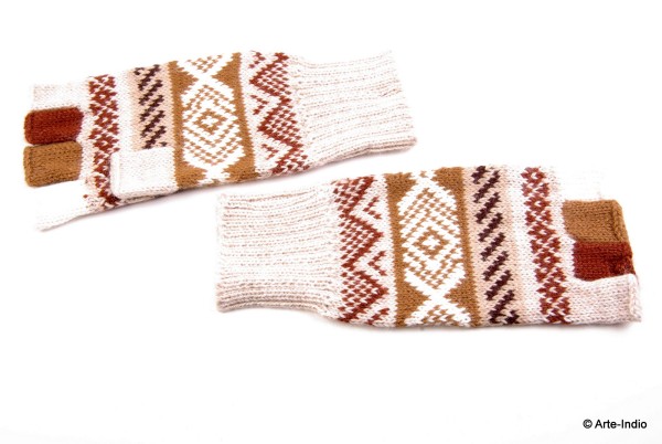 Fingerlose Handschuhe "medio dedo" 100 % Alpakawolle