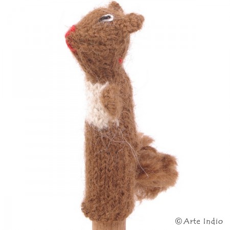 Finger puppet. 100% alpaca wool. Squirrel