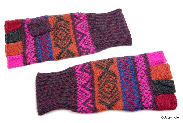 Fingerlose Handschuhe "medio dedo" 100 % Alpakawolle