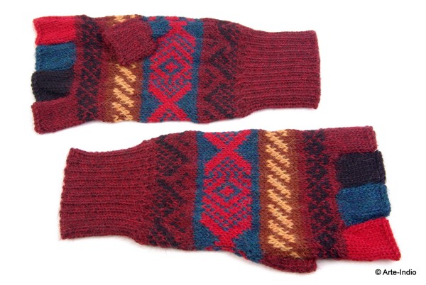 Fingerlose Handschuhe "medio dedo" 100 % Alpakawolle