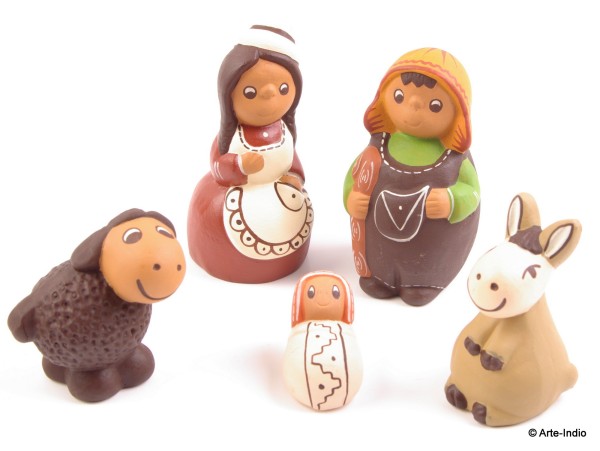 Weihnachtskrippe Ton. Yauyos 5 Teile