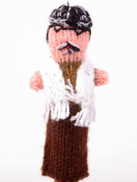 Finger puppet. Grandpa Franz with a scarf