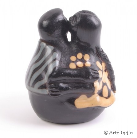 Chulucanas-Keramik der Kuss. ca. 10 cm