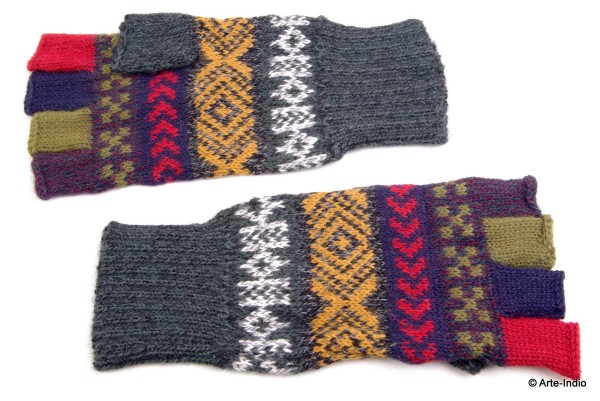 Fingerlose Handschuhe "medio dedo" 100 % Alpakawolle