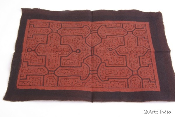 Bemalte Decke - Shipibo Indianer ca. 31 cm x 21 cm