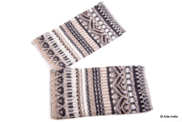 Hand-Stulpen Karo 100 % Alpakawolle
