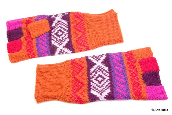 Fingerlose Handschuhe "medio dedo" 100 % Alpakawolle