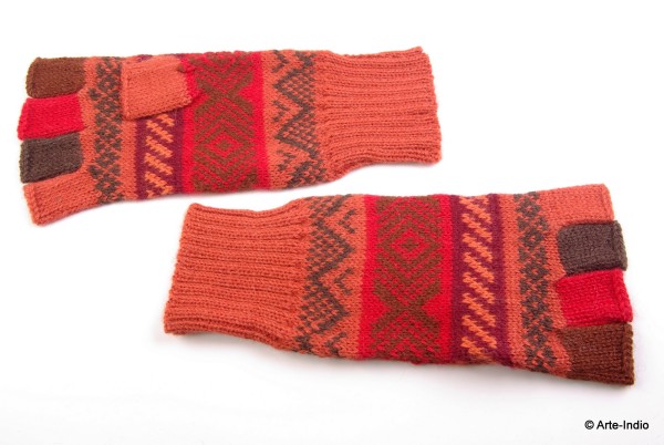 Fingerlose Handschuhe "medio dedo" 100 % Alpakawolle