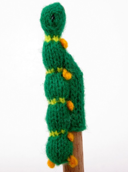 Finger puppet. Caterpillar green