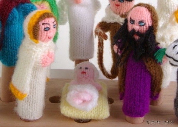 Finger puppet. Christmas crib - Jesus, Maria, Josef
